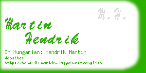 martin hendrik business card